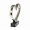 12" Silver Ceramic Contemporary Heart Sculpture